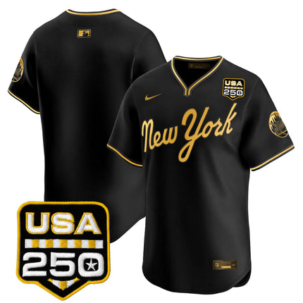 Men's New York Mets Road Alternate & 250America Patch Vapor Limited Jersey - All Stitched
