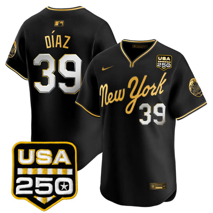 Men's New York Mets Road Alternate & 250America Patch Vapor Limited Jersey - All Stitched