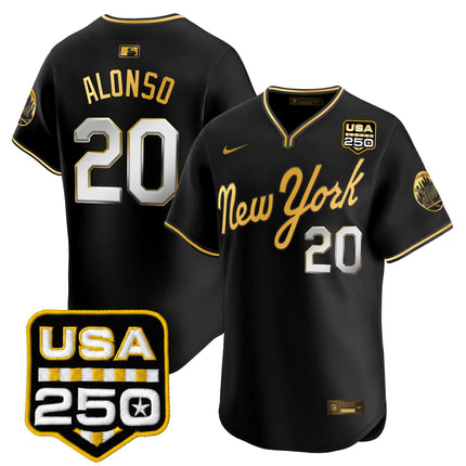 Men's New York Mets Road Alternate & 250America Patch Vapor Limited Jersey - All Stitched