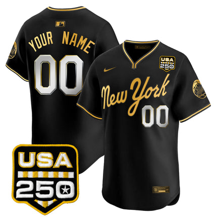 New York Mets Road Alternate & 250America Patch Vapor Limited Custom Jersey - All Stitched