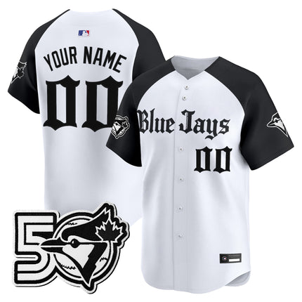 Toronto Blue Jays 50 Seasons Patch Vapor Premier Limited Custom Jersey - Gothic North Edition - All Stitched
