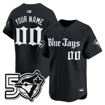 Toronto Blue Jays 50 Seasons Patch Vapor Premier Limited Custom Jersey - Gothic North Edition - All Stitched