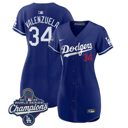 Women's Dodgers 2025 World Series Champions Patch Baseball Dress - All Stitched