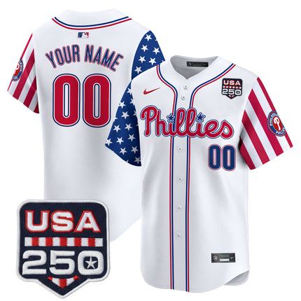 Philadelphia Phillies America250 Edition Vapor Premier Limited Custom Jersey - All Stitched