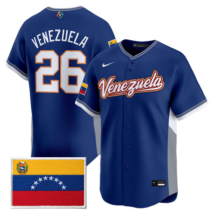 Men's Team Venezuela World Baseball Classic Gold Vapor Premier Jersey - All Stitched