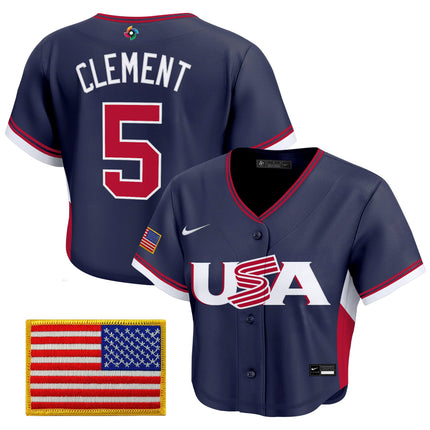 Women's Team USA World Baseball Classic Crop Top Baseball Jersey - All Stitched