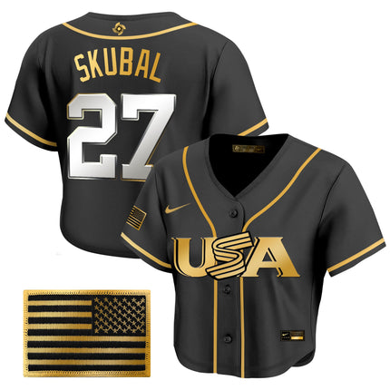 Women's Team USA World Baseball Classic Crop Top Baseball Jersey - All Stitched