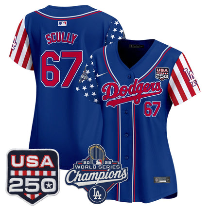 Women's Los Angeles Dodgers "America250 Edition" Vapor Premier Limited Jersey V2 - All Stitched