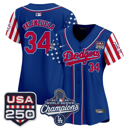 Women's Los Angeles Dodgers "America250 Edition" Vapor Premier Limited Jersey V2 - All Stitched