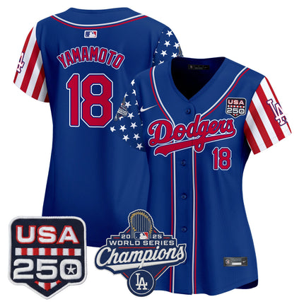 Women's Los Angeles Dodgers "America250 Edition" Vapor Premier Limited Jersey V2 - All Stitched