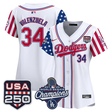 Women's Los Angeles Dodgers "America250 Edition" Vapor Premier Limited Jersey V2 - All Stitched