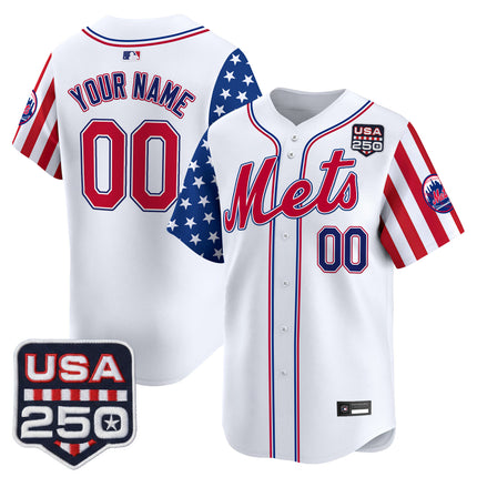 New York Mets "America250 Edition" Vapor Premier Limited Custom Jersey - All Stitched