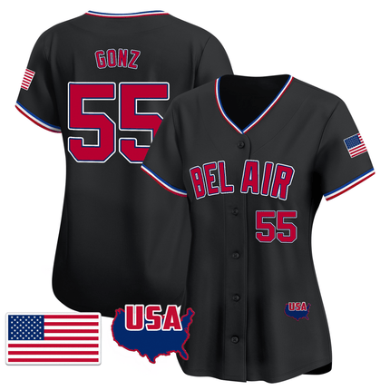 Black American Flag - Royal Custom Baseball Jersey