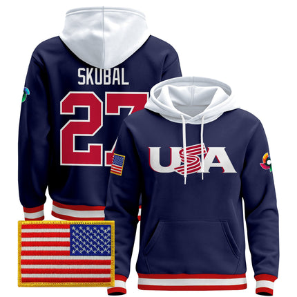 Men's Team USA 2026 World Baseball Classic Vapor Premier Hoodie Jersey - All Stitched