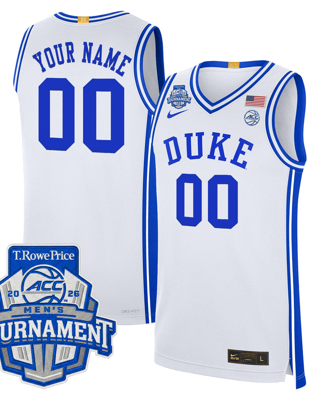 Duke Blue Devils 2026 ACC Conference Tournament Champions Custom Basketball Jersey - All Stitched