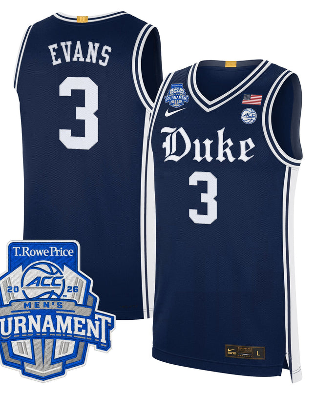 Men's Duke Blue Devils 2026 ACC Conference Tournament Champions Basketball Jersey - All Stitched
