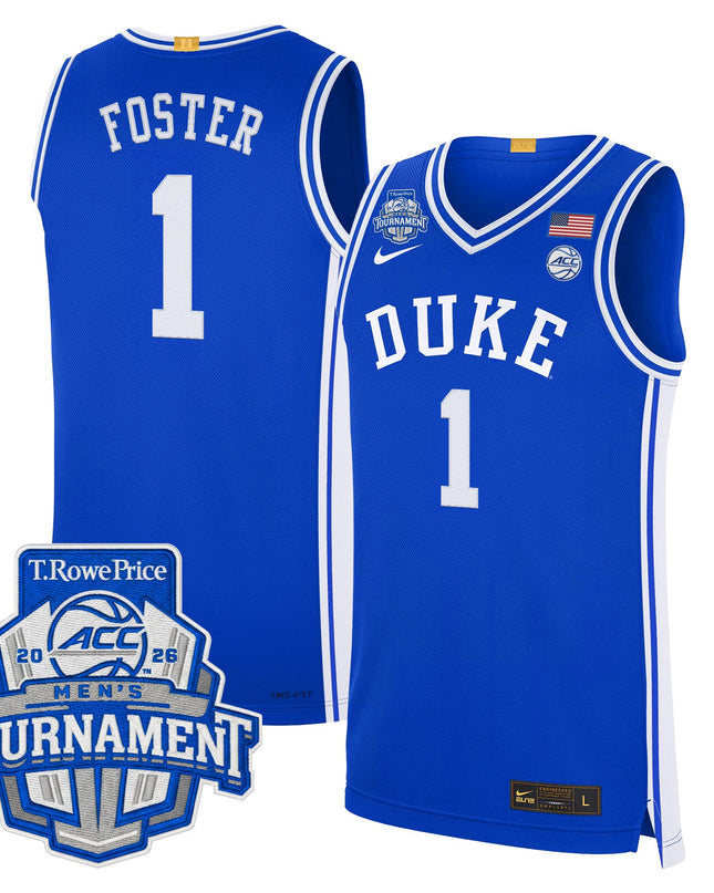 Men's Duke Blue Devils 2026 ACC Conference Tournament Champions Basketball Jersey - All Stitched