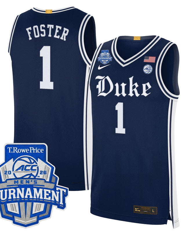 Men's Duke Blue Devils 2026 ACC Conference Tournament Champions Basketball Jersey - All Stitched