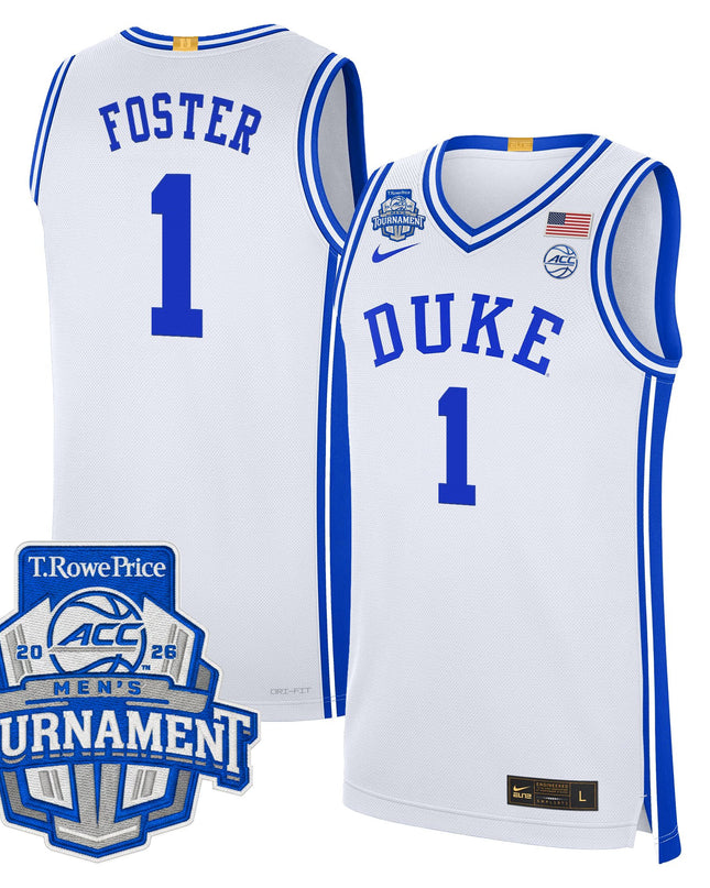 Men's Duke Blue Devils 2026 ACC Conference Tournament Champions Basketball Jersey - All Stitched