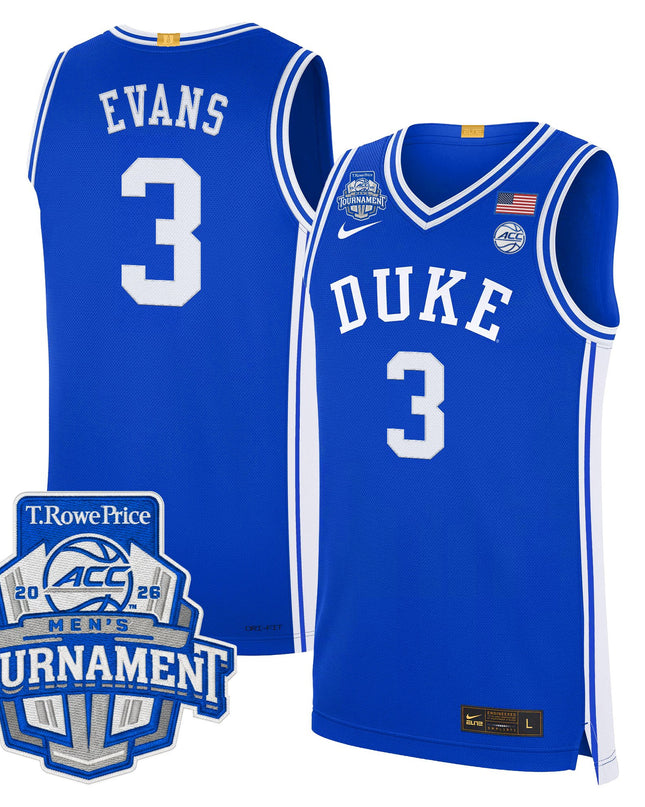 Men's Duke Blue Devils 2026 ACC Conference Tournament Champions Basketball Jersey - All Stitched