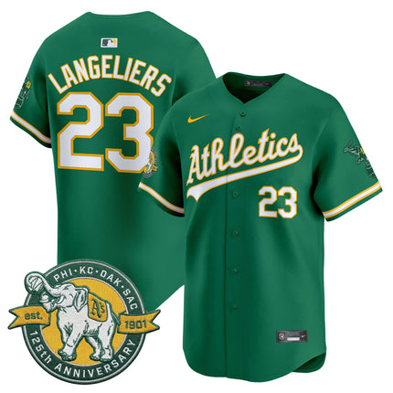 Men's Oakland Athletics 125th Anniversary Patch Vapor Premier Limited Jersey - All Stitched