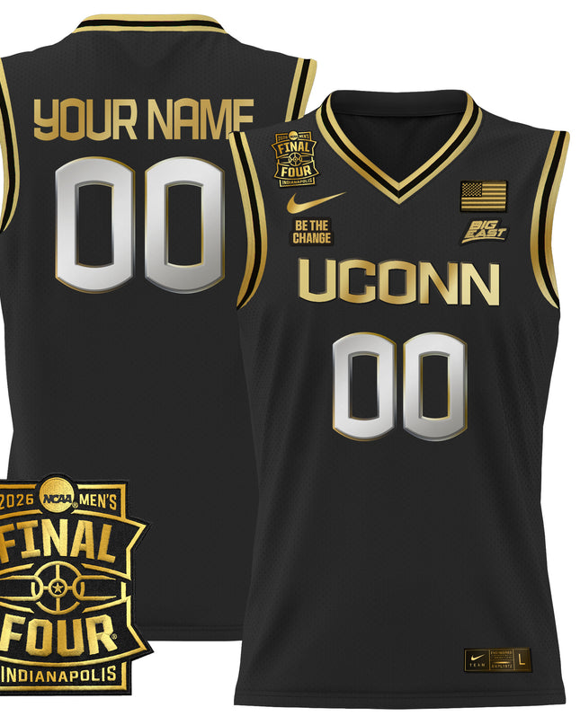 UConn Huskies 2026 Final Four Patch Custom Basketball Jersey - All Stitched