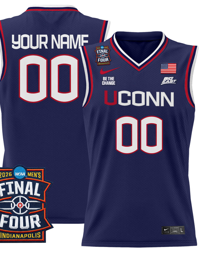 UConn Huskies 2026 Final Four Patch Custom Basketball Jersey - All Stitched