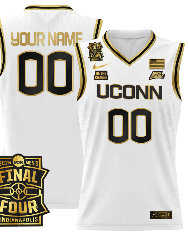 UConn Huskies 2026 Final Four Patch Custom Basketball Jersey - All Stitched