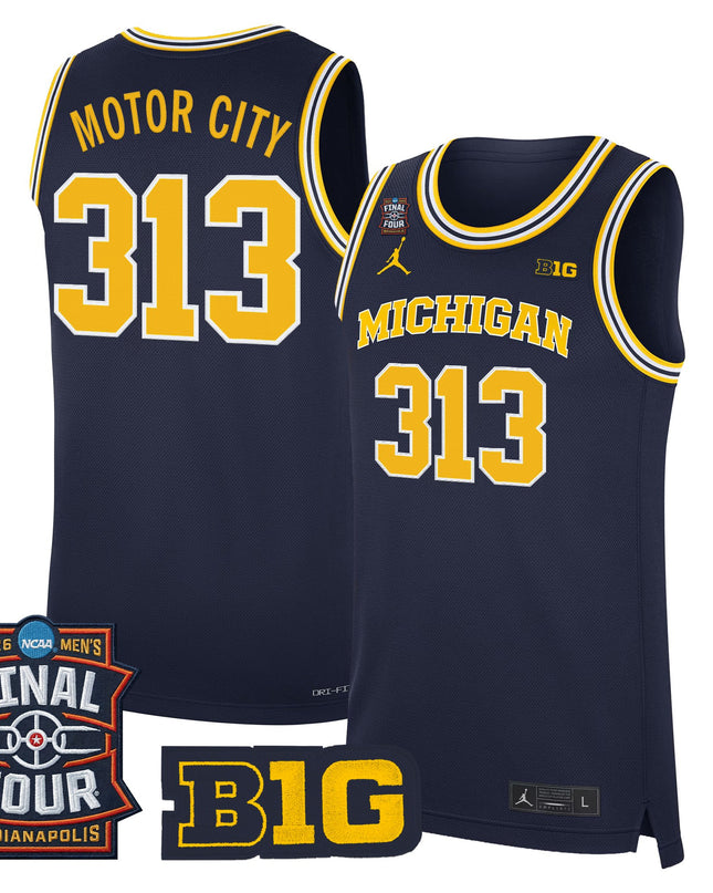 Men's Michigan Wolverines 2026 Final Four Patch Basketball Jersey - All Stitched