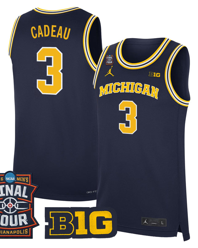 Men's Michigan Wolverines 2026 Final Four Patch Basketball Jersey - All Stitched