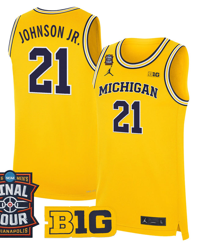 Men's Michigan Wolverines 2026 Final Four Patch Basketball Jersey - All Stitched