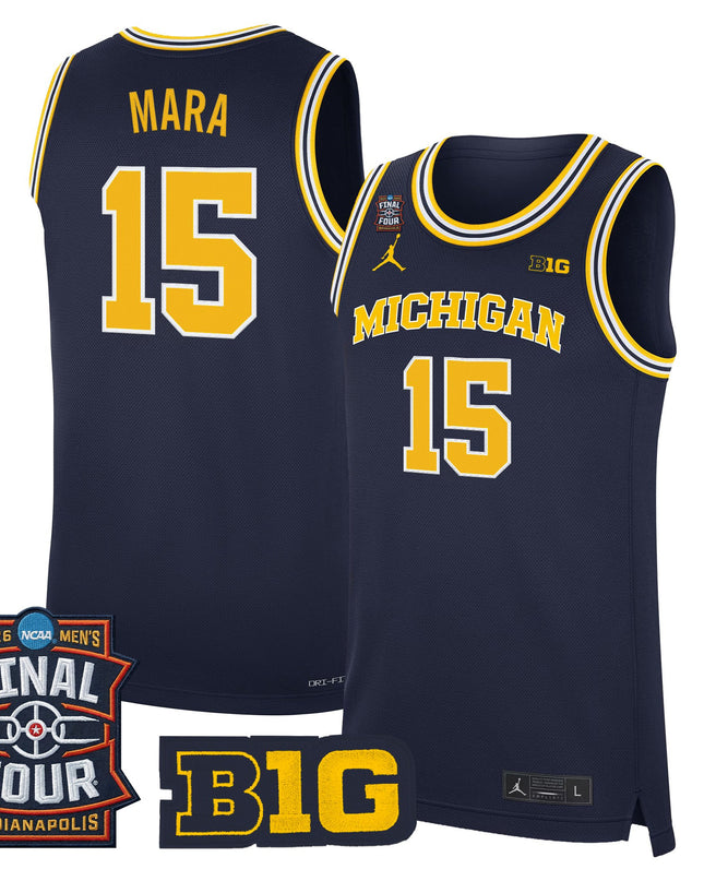 Men's Michigan Wolverines 2026 Final Four Patch Basketball Jersey - All Stitched