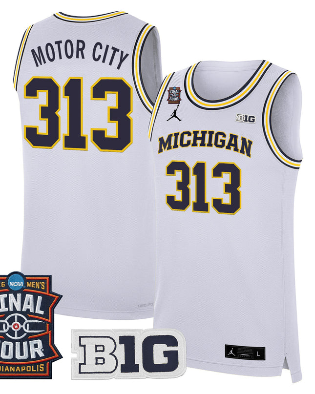 Men's Michigan Wolverines 2026 Final Four Patch Basketball Jersey - All Stitched