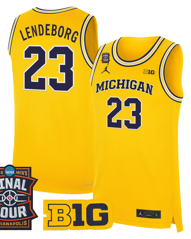 Men's Michigan Wolverines 2026 Final Four Patch Basketball Jersey - All Stitched