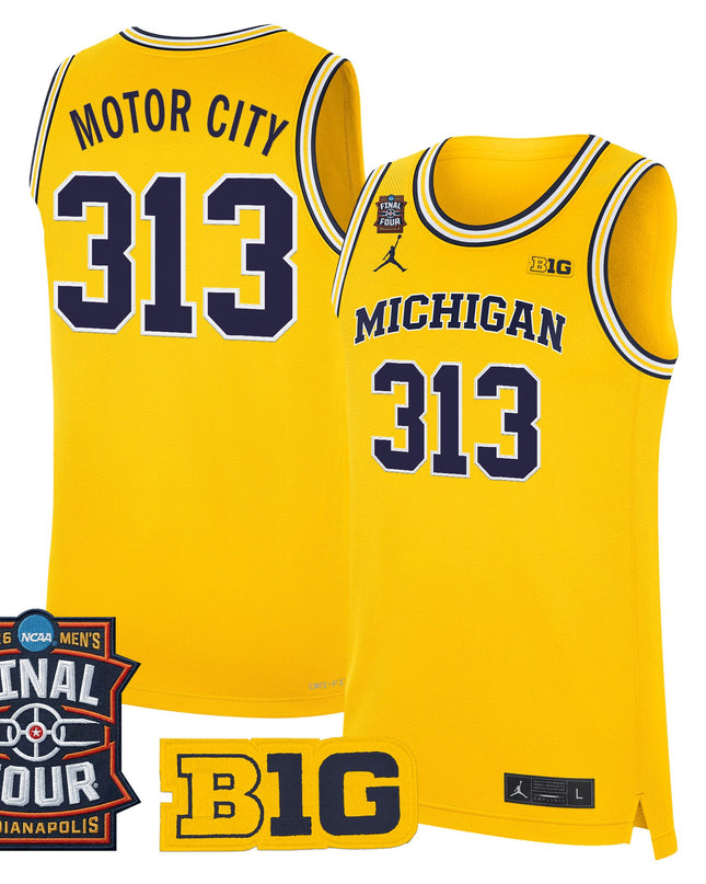 Men's Michigan Wolverines 2026 Final Four Patch Basketball Jersey - All Stitched