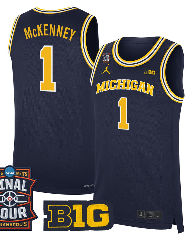 Men's Michigan Wolverines 2026 Final Four Patch Basketball Jersey - All Stitched
