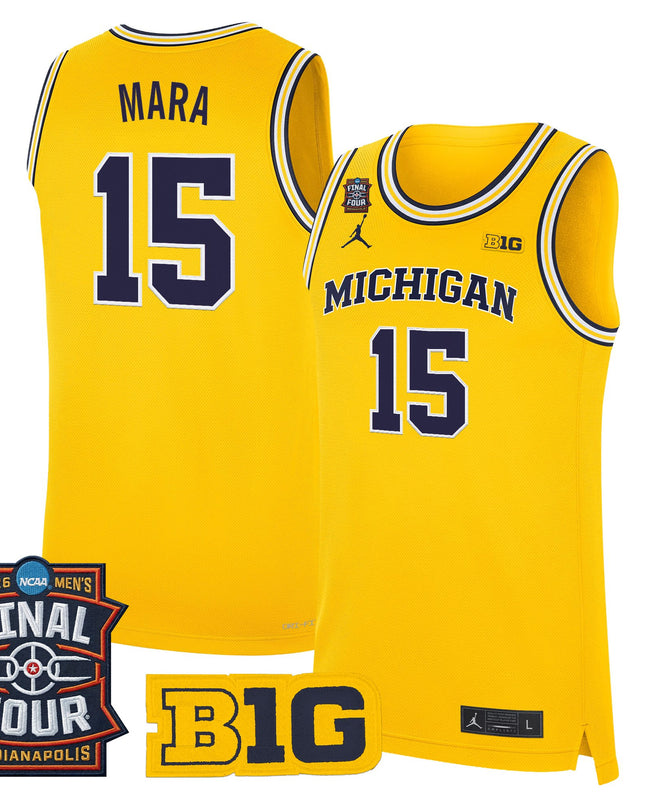 Men's Michigan Wolverines 2026 Final Four Patch Basketball Jersey - All Stitched