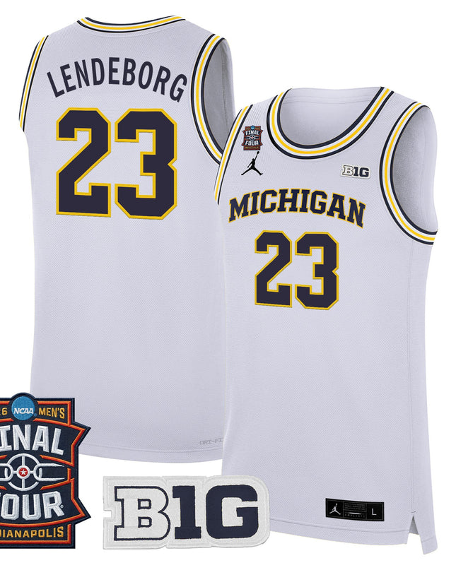 Men's Michigan Wolverines 2026 Final Four Patch Basketball Jersey - All Stitched
