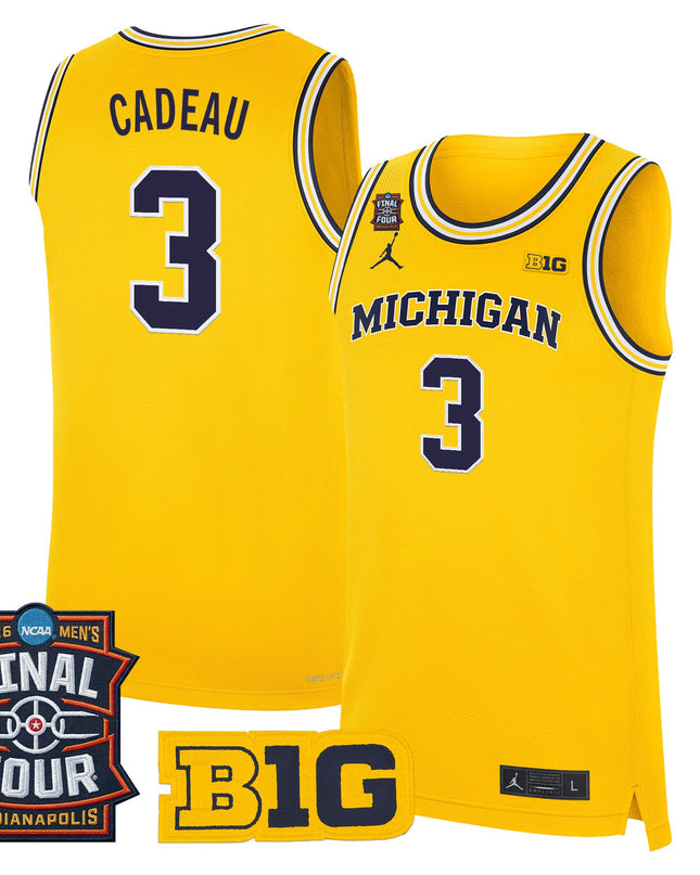 Men's Michigan Wolverines 2026 Final Four Patch Basketball Jersey - All Stitched