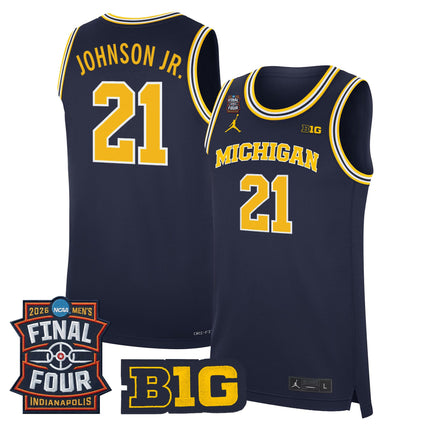 Men's Michigan Wolverines 2026 Final Four Patch Basketball Jersey - All Stitched