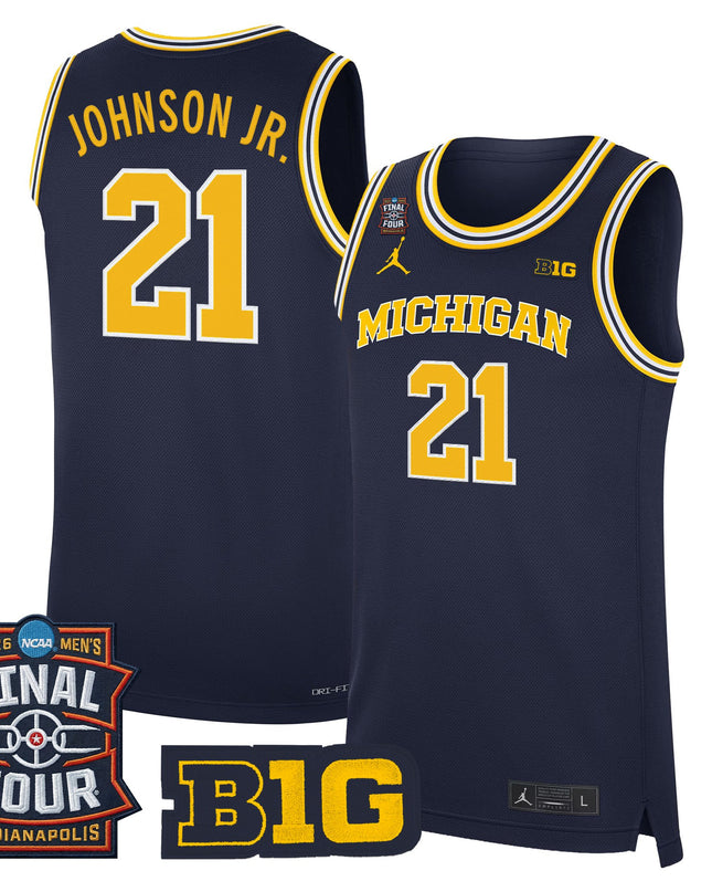 Men's Michigan Wolverines 2026 Final Four Patch Basketball Jersey - All Stitched