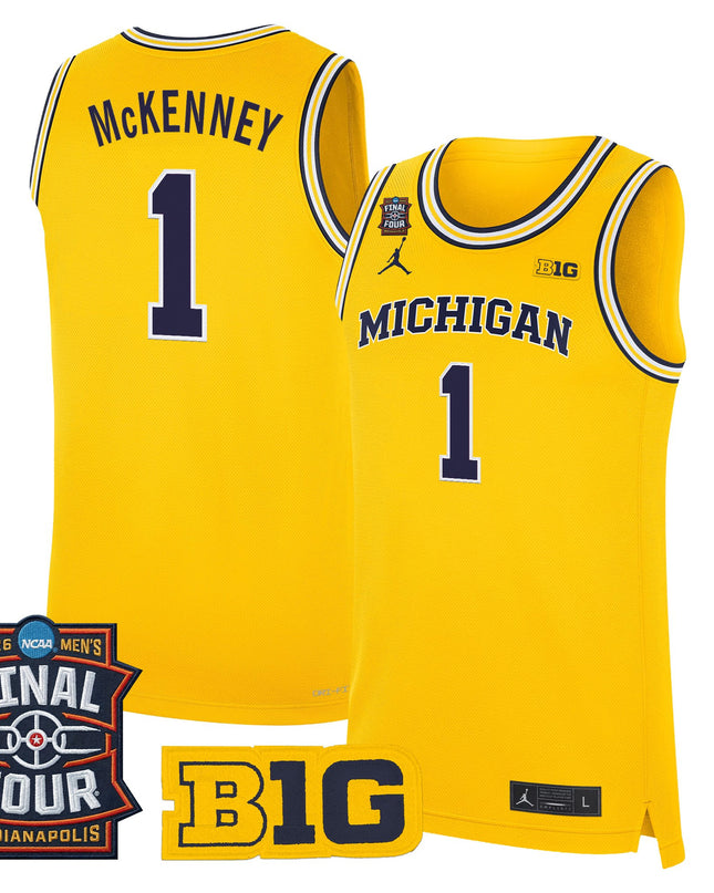 Men's Michigan Wolverines 2026 Final Four Patch Basketball Jersey - All Stitched