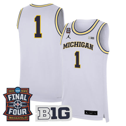 Men's Michigan Wolverines 2026 Final Four Patch Basketball Jersey - All Stitched