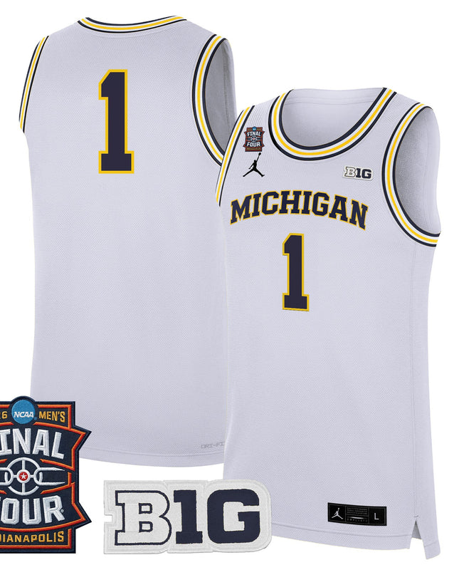 Men's Michigan Wolverines 2026 Final Four Patch Basketball Jersey - All Stitched