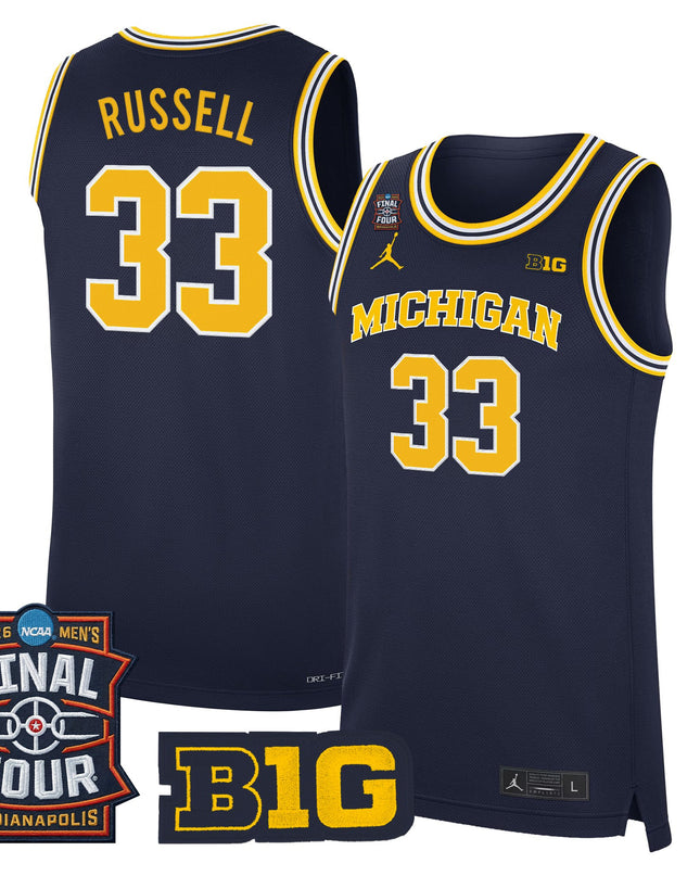 Men's Michigan Wolverines 2026 Final Four Patch Basketball Jersey - All Stitched