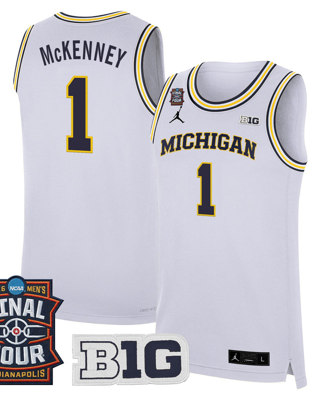 Men's Michigan Wolverines 2026 Final Four Patch Basketball Jersey - All Stitched