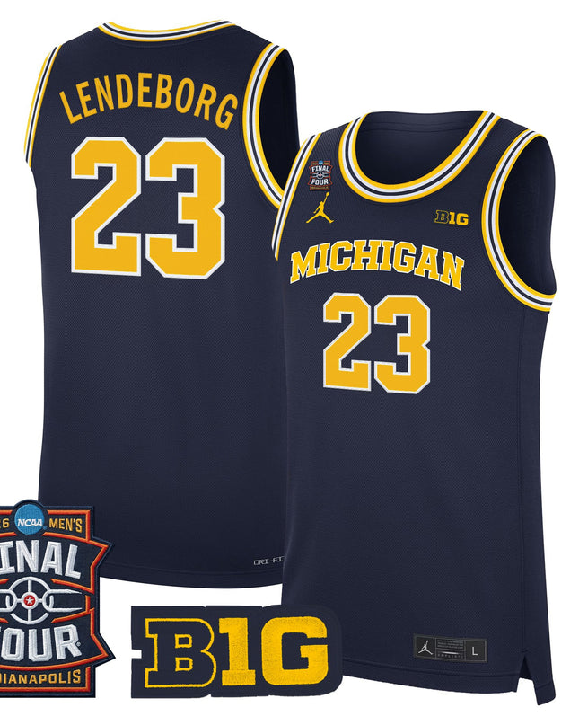 Men's Michigan Wolverines 2026 Final Four Patch Basketball Jersey - All Stitched