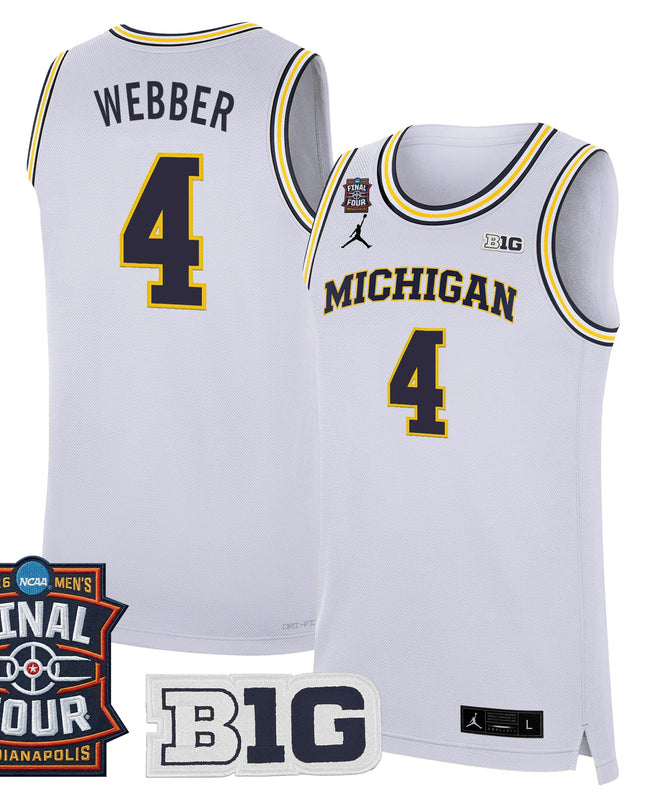 Men's Michigan Wolverines 2026 Final Four Patch Basketball Jersey - All Stitched