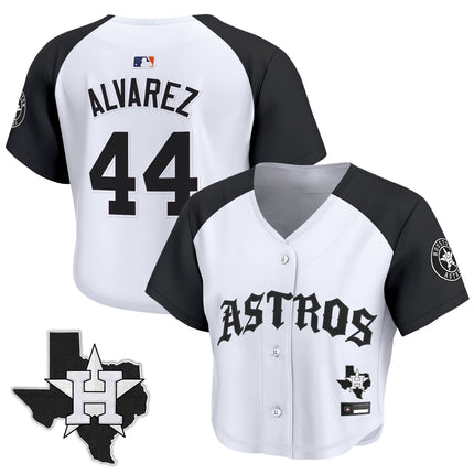 Women's Houston Astros 'Old English Edition' Crop Top Baseball Jersey - All Stitched