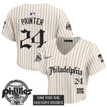 Women's Phillies 'Retro Newspaper Edition' Crop Top Baseball Jersey - All Stitched